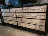 7 Piece Chinese Bedroom Set - Glass Top with Mother Of Pearl inlay