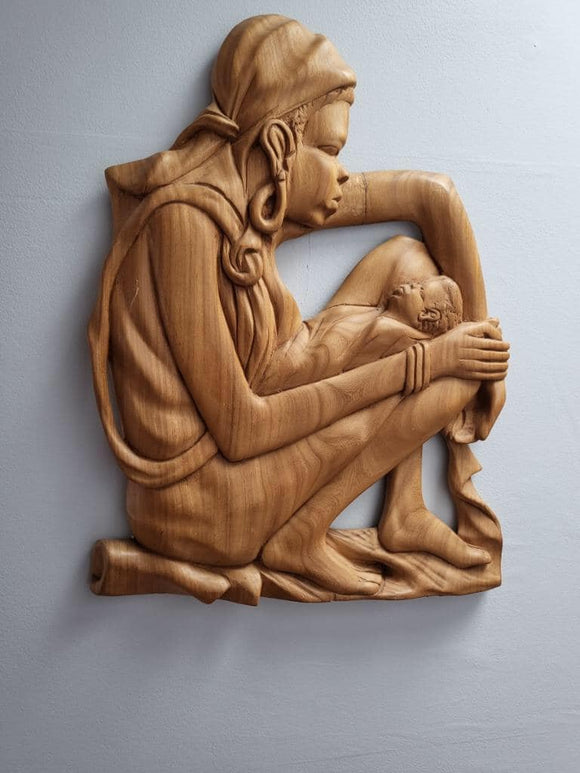 Vintage Hand Crafted Fante Wall Carving 