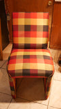 Set of 4 Plaid Silk Chairs