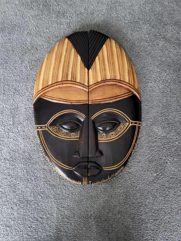 Hand Crafted Decorative Round African Wood Mask