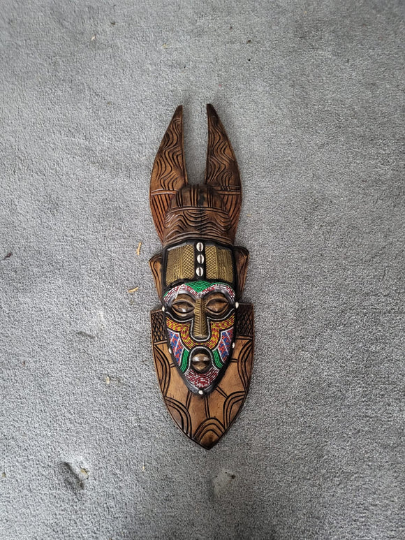 Vintage Hand Crafted Decorative Ghana African Wooden Mask